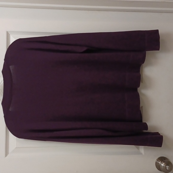 Eileen Fisher Oversized Vneck Sweater, purple, 100% organic cotton - Picture 4 of 5